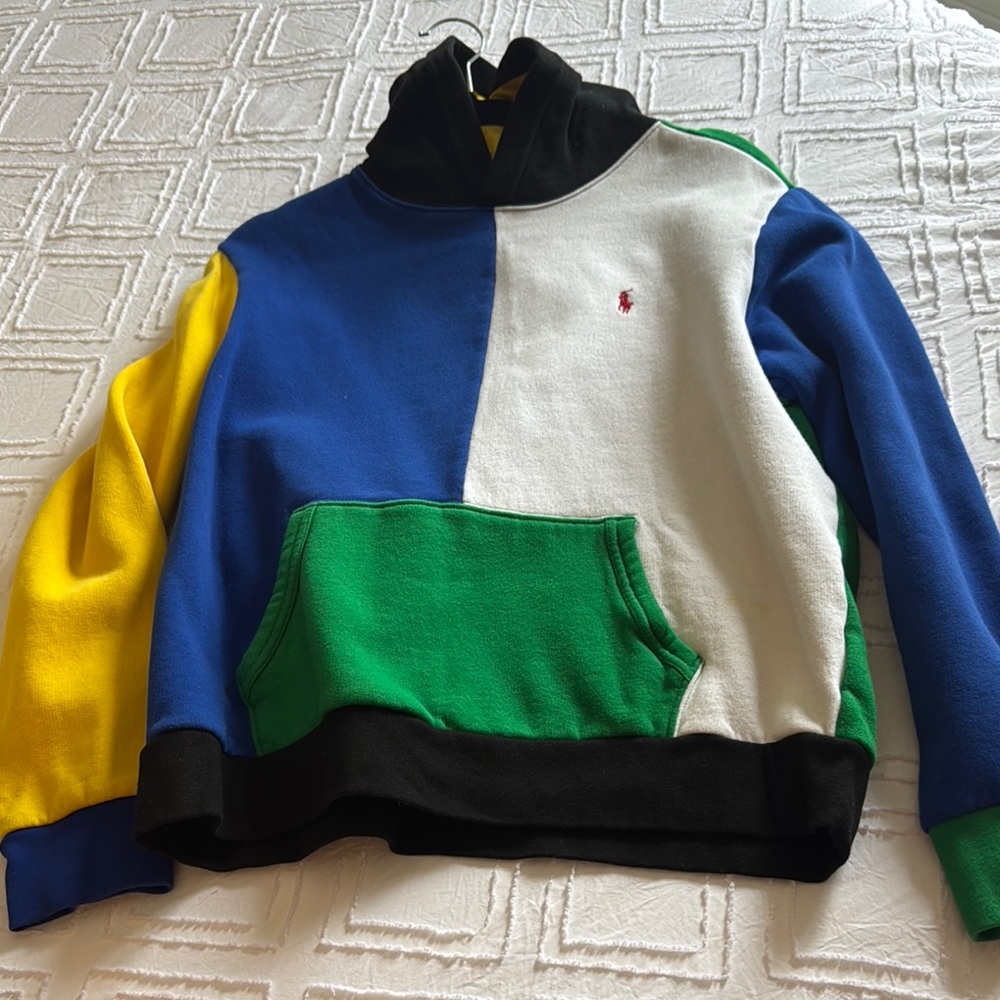 Polo by Ralph Lauren Blue and Green Colorblock Sweatshirt